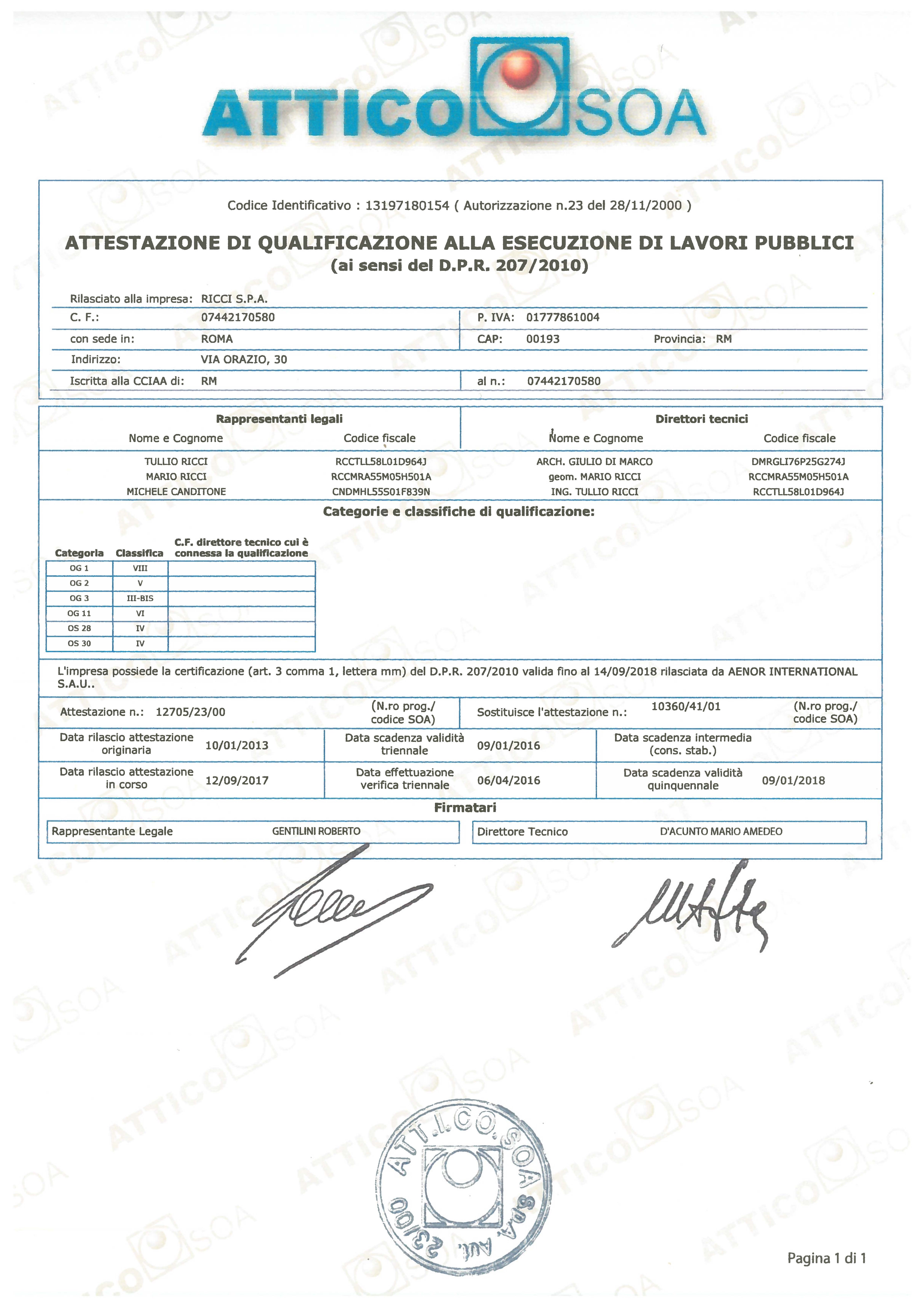 Certificazione SOA